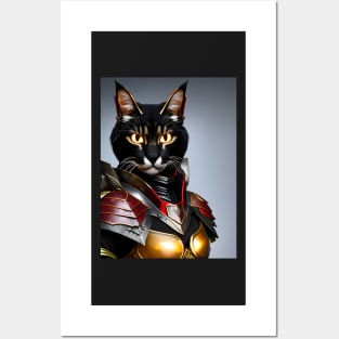 Cat in Armor - Modern Digital Art Posters and Art